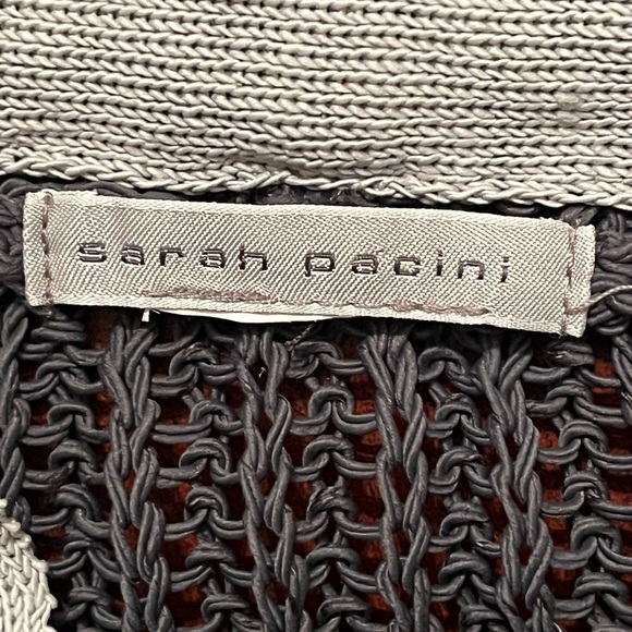 Sarah Pacini Open Knit Heavyweight One Button Cardigan Sweater Sz M Women - Picture 6 of 7